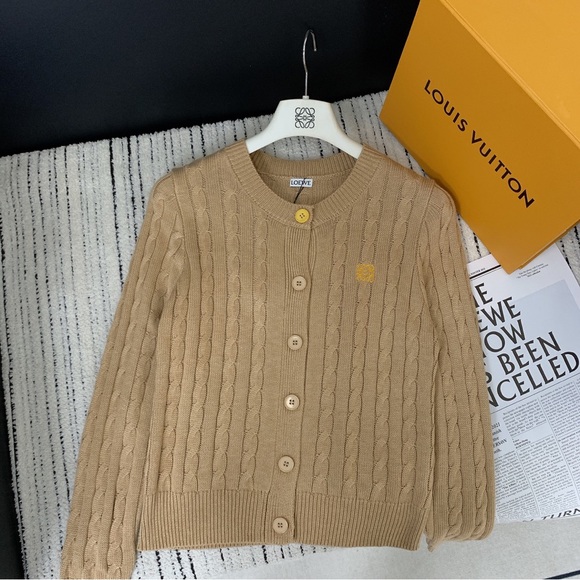 Loewe Women's Autumn/Winter Knitted Embroidered Logo Button Cardigan - Picture 1 of 5